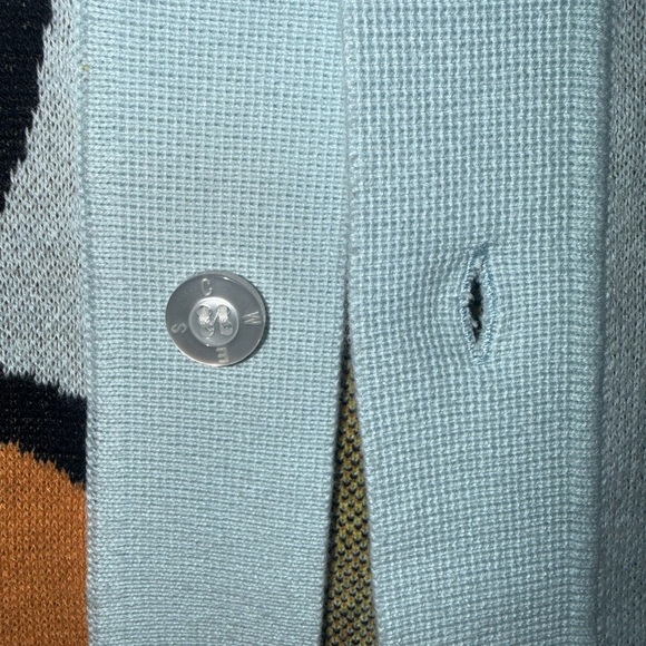 WESC Light Blue Floral Polo Cardigan - Orange Daisy Print - Picture 2 of 5